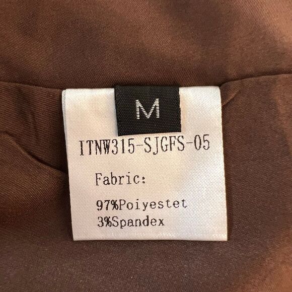 Utcoco Brown Embroidered Square Neck Tiered Maxi Jumper Apron Dress Medium - Picture 13 of 15